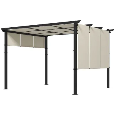 Markise Sonnenschutz Pergola Pavillon | Wetterbeständig &amp; inkl. Befestigungsmaterial | Beige