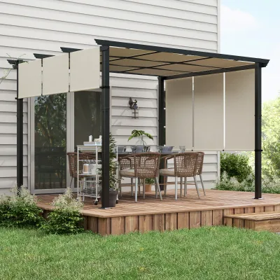 Markise Sonnenschutz Pergola Pavillon | Wetterbeständig & inkl. Befestigungsmaterial | Beige