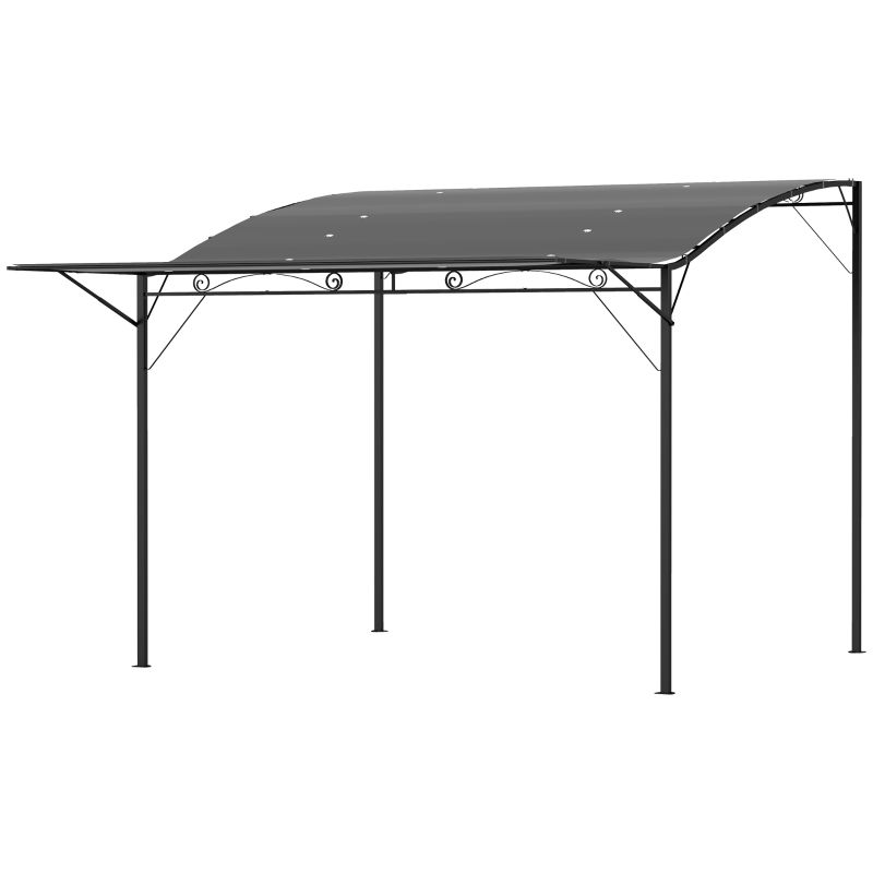 Pavillon, Pergola mit klappbarer Dacherweiterung wetterfest 3 x 2,5 m | Dunkelgrau