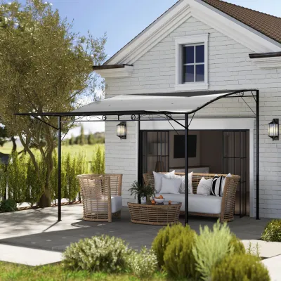 Pavillon, Pergola mit klappbarer Dacherweiterung wetterfest 3 x 2,5 m | Dunkelgrau