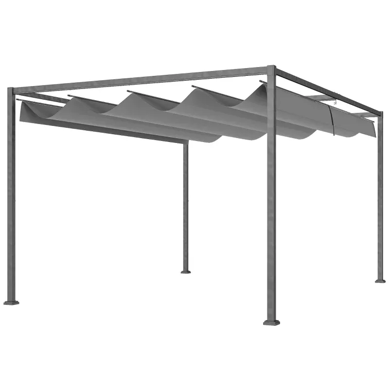 Pergola, Pavillon Robuster Sonnenschutz für Garten, Balkon, Terrasse | Dunkelgrau