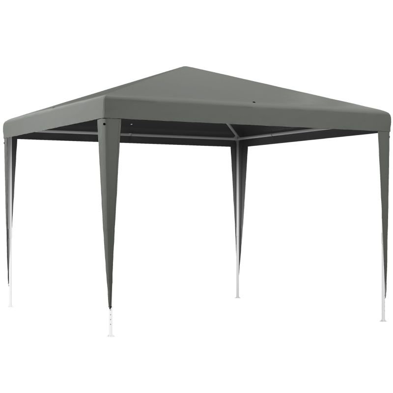 Faltbarer Gartenpavillon 3x3 m Gazebo Pavillon für Aussenbereich | 4 Ablauföffnungen &amp; Stahlrohr | Grau