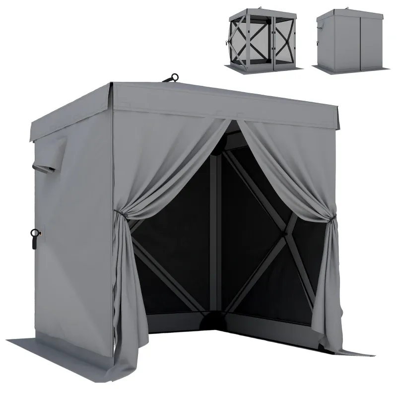 Pavillon 1,85x1,85m Wasserdicht Stabil Winterfest Pop-up Faltpavillon mit 4 Mesh-Seitenteilen Tasche | UV 30+