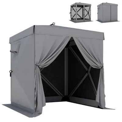 Pavillon 1,85x1,85m Wasserdicht Stabil Winterfest Pop-up Faltpavillon mit 4 Mesh-Seitenteilen Tasche | UV 30+