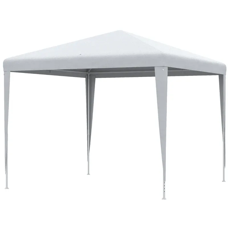 Pavillon 2,7x2,7m Rechteckig Wasserabweisend Stabil Winterfest Pavillon Partyzelt Gartenzelt Gartenpavillon Festzelt für Camping Garten | Weiss