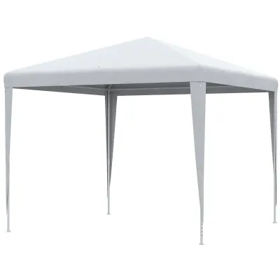 Pavillon 2,7x2,7m Rechteckig Wasserabweisend Stabil Winterfest Pavillon Partyzelt Gartenzelt Gartenpavillon Festzelt für Camping Garten | Weiss