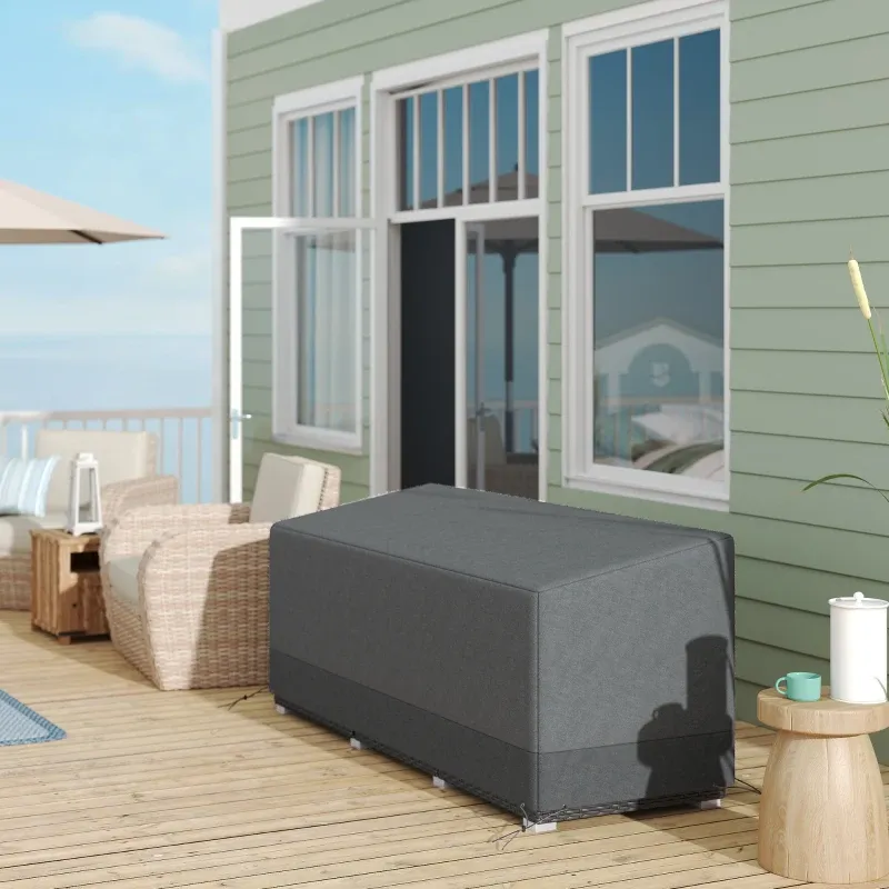 Schutzhülle für Gartenmöbel Winterfest Wasserdicht Abdeckung Anti-UV 600D Oxford Gewebe 190,5 x 72 x 76cm | Hellgrau