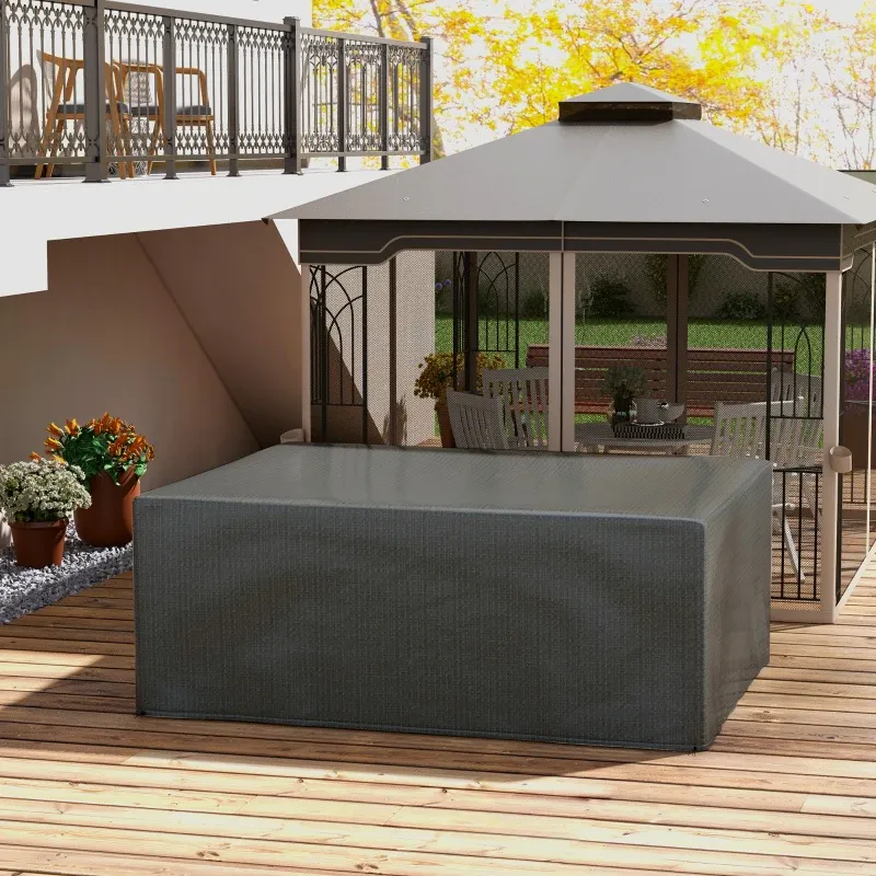 Schutzhülle für Gartenmöbel Winterfest Wasserdicht Abdeckung Anti-UV Abdeckplane 235 x 190 x 90cm | Grau