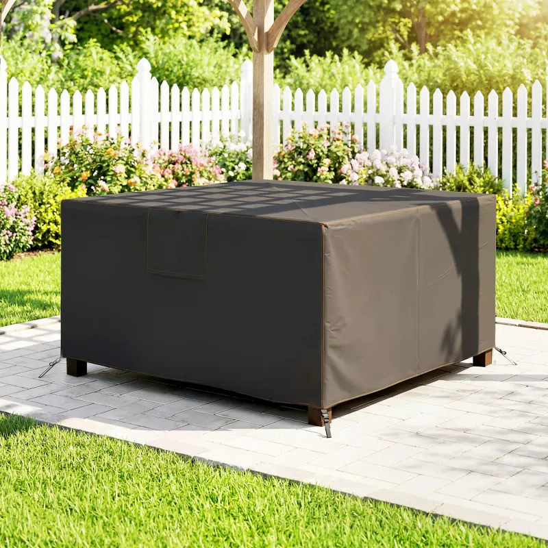 Schutzhülle für Gartenmöbel Winterfest Wasserdicht Abdeckung Anti-UV 420D Oxford Gewebe 125x125x74cm | Schwarz