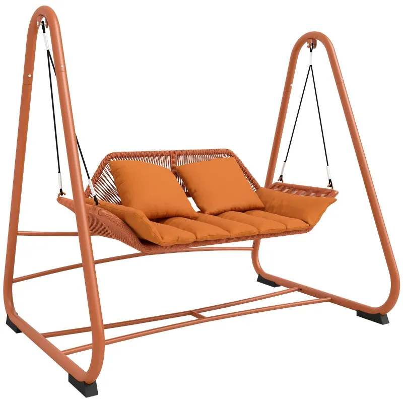 Hollywoodschaukel mit Liege-Funktion, 3 Sitzer, 200 x 125 x 170 cm, Weiss