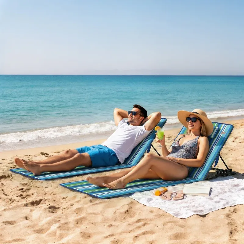 2er Set Strandliege / Strandmatte mit Kopfkissen