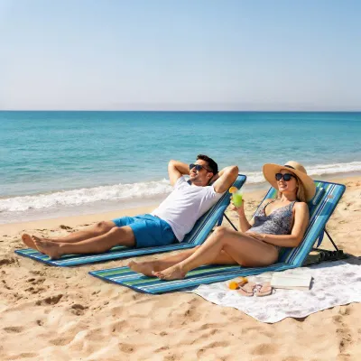 2er Set Strandliege / Strandmatte mit Kopfkissen