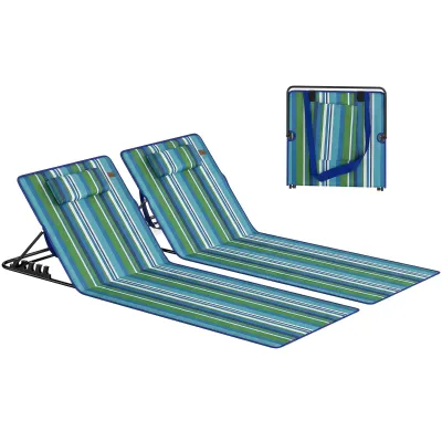 2er Set Strandliege / Strandmatte mit Kopfkissen