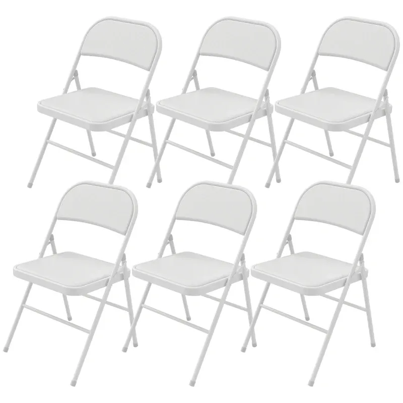 Set mit 6 Klappstühlen klappbare Esszimmerstühle Stahlrahmen 45 x 46 x 78 cm | weiss