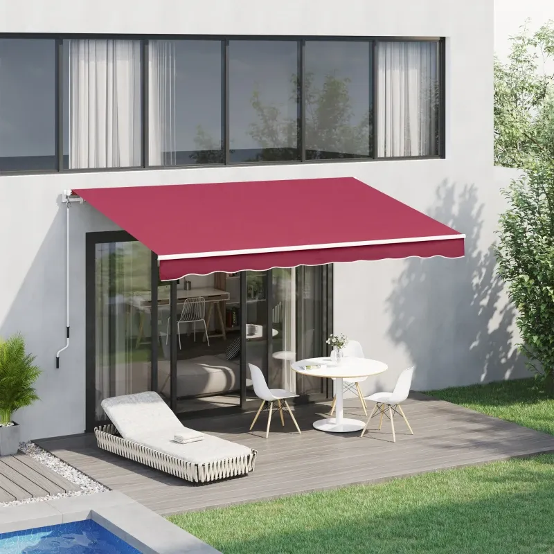 Sonnenstore, Markise aus Aluminium und wasserdichtem Polyester mit hoher Dichte 4 x 2,5 m | Bordeaux