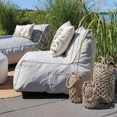 2er Set Loungesitz / Loungestuhl für draussen H65/L80/B75 cm | beige