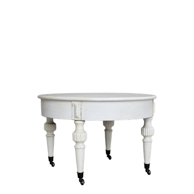Marie Antoinette Sofatisch mit Räder H46/D70 cm | antique creme