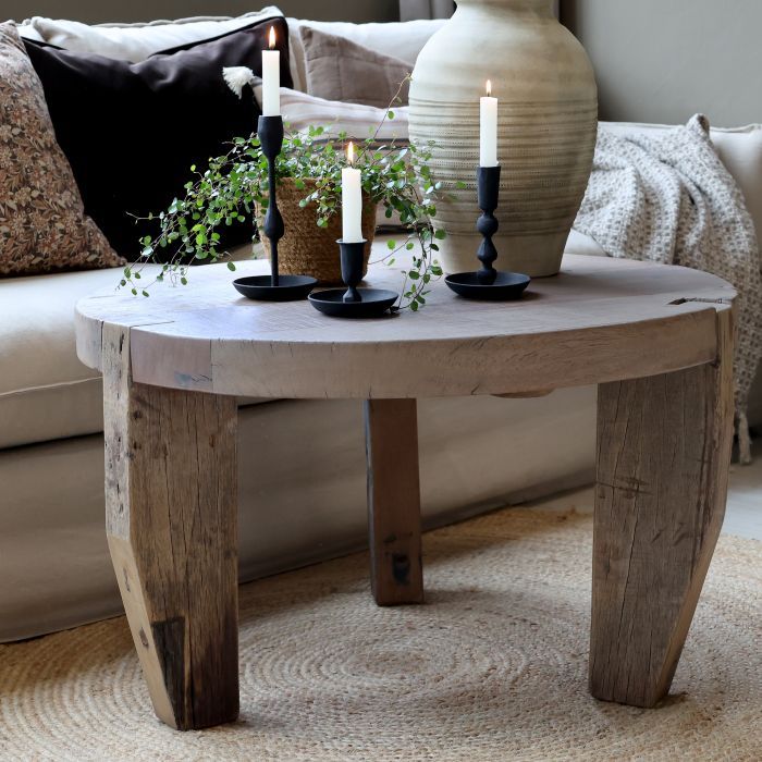 Grimaud Sofatisch Couchtisch H48/D80 cm | natur
