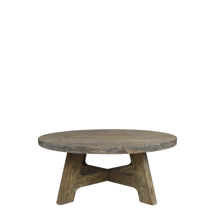 Sofatisch, Couchtisch in Recyclingholz H38/D90 cm | natur