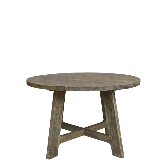 Massiver Esstisch aus Recyclingholz H76/D120 cm | natur