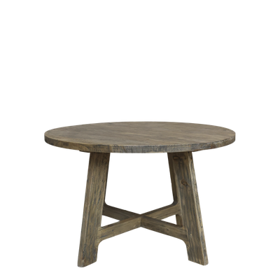 Massiver Esstisch aus Recyclingholz H76/D120 cm | natur