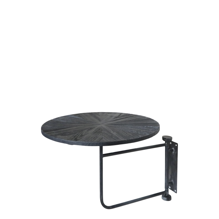 2er Set Tisch für Wand / Wandtisch H45,5/D35 cm | kohle