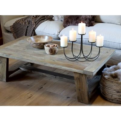 Sofatisch, Couchtisch aus Recyclingholz H40/L130/B68 cm | natur