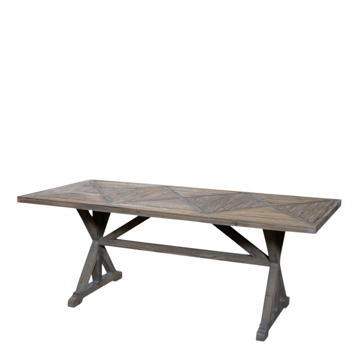 Massiver Französischer Esstisch aus Recyclingholz H77/L200/B90 cm | natur