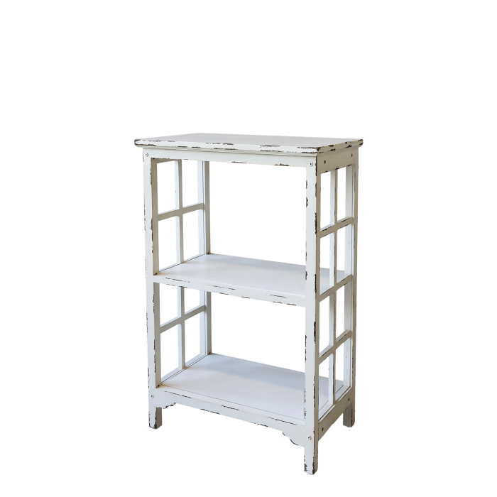 2er Set Tisch mit Regal, Gestell H90/L60/B35 cm | antique creme, 2er-Pack