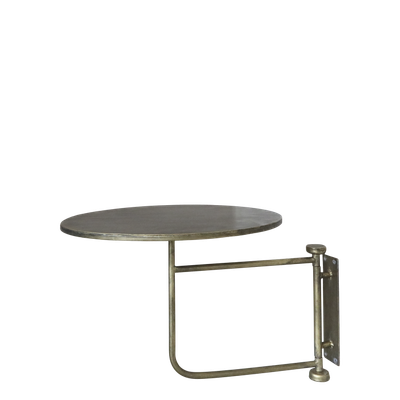 2er Set Tisch für Wand / Wandtisch H45,5/D35 cm | antique messing