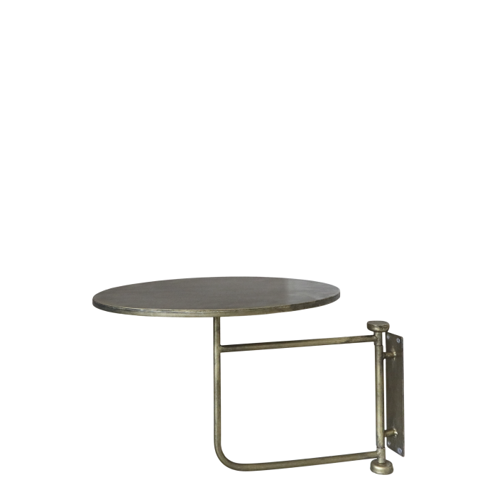 2er Set Tisch für Wand / Wandtisch H41/D30 cm | antique messing