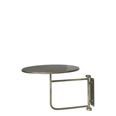 2er Set Tisch für Wand / Wandtisch H41/D30 cm | antique messing