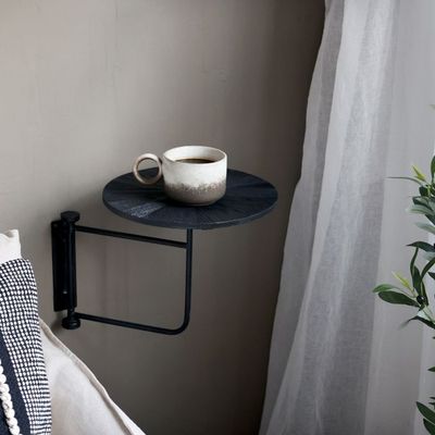 2er Set Tisch für Wand / Wandtisch H40,5/D30 cm | kohle