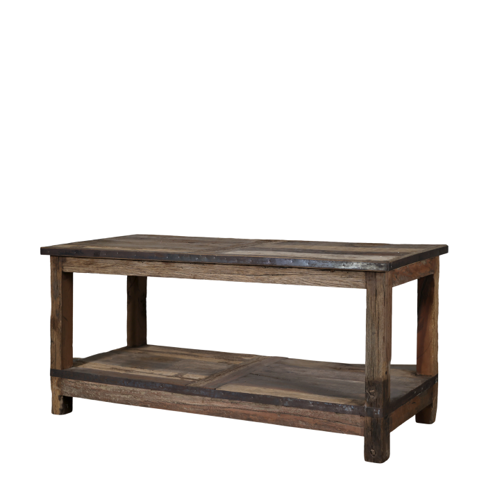 Grimaud Tisch / Wohnzimmertisch mit Regal H56/L123/B49 cm | natur Grimaud Tisch / Wohnzimmertisch mit Regal H56/L123/B49 cm | natur