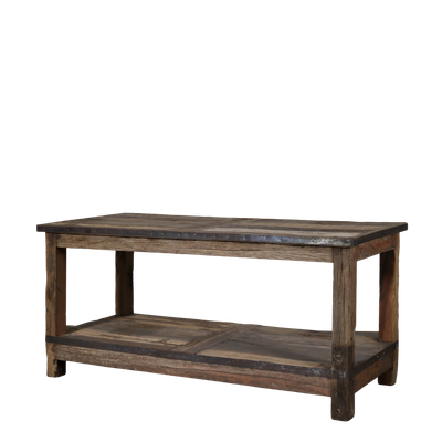 Grimaud Tisch / Wohnzimmertisch mit Regal H56/L123/B49 cm | natur