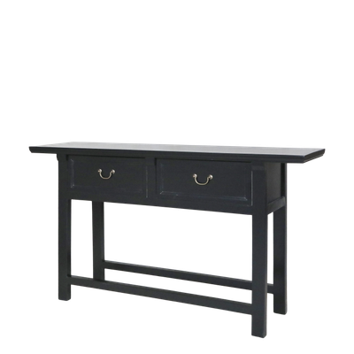 Marseille Anrichtetisch / Konsolentisch / Sideboard mit 2 Schubladen H85/L150/B40 cm | schwarz
