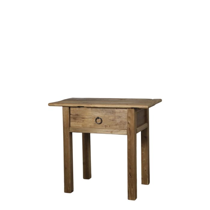 Beistelltisch / Nachttisch mit Schublade H64/L70/B38 cm | natur