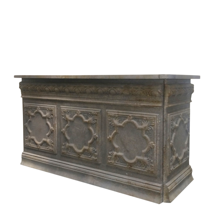 Vintage Theke / Ladentisch / Hausbar inkl. 1 Ablage H118/L217/B76 cm | antique mocca
