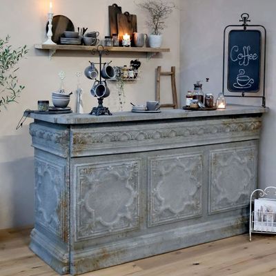 Vintage Theke / Ladentisch / Hausbar inkl. 1 Ablage H118/L217/B76 cm | antique mocca