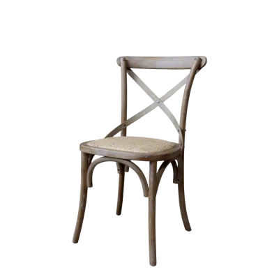 2er Set Französischer Esstischstuhl mit Rattansitz H89/L55/B51 cm | natur