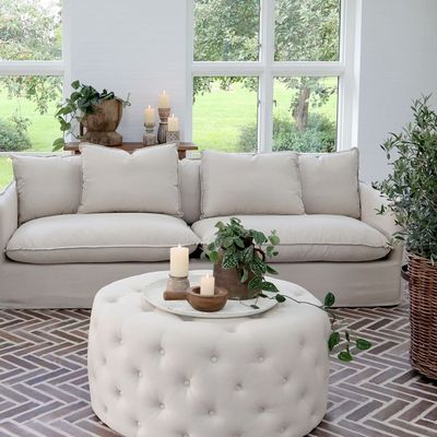 Malo Sofa aus Leinen mit 5 Kissen H75/L220/B95 cm | leinen