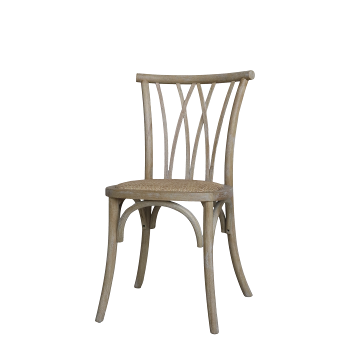 2er Set Französischer Esszimmerstuhl mit Geflechtsitz H89,5/L50,5/B53 cm | natur,