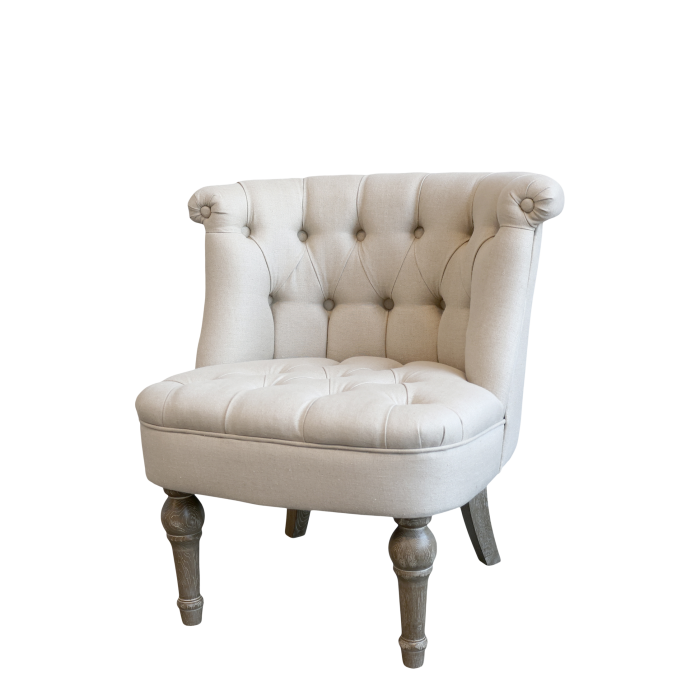 Französischer Sessel in Leinenstoff H71/L67/B66 cm | leinen