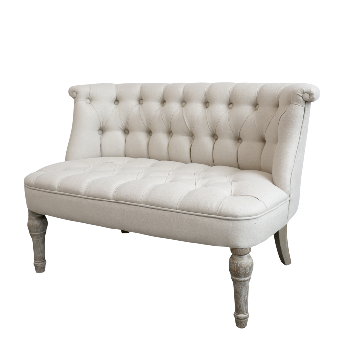 Französisches Sofa in Leinenstoff 2-Sitzer