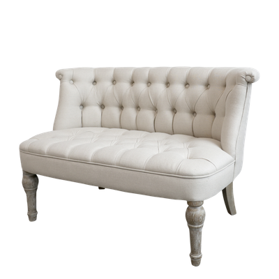 Französisches Sofa in Leinenstoff 2-Sitzer