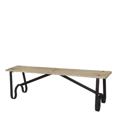 Grimaud Bank mit Beinen aus Eisen H46/L152/B38 cm | natur Grimaud Bank mit Beinen aus Eisen H46/L152/B38 cm | natur