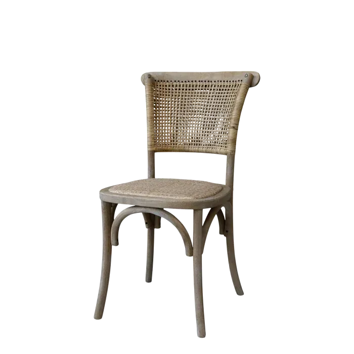 2er Set Rattan-Esszimmerstuhl m. Geflechtsitz &amp; Lehne H88/L45/B40 cm | natur,