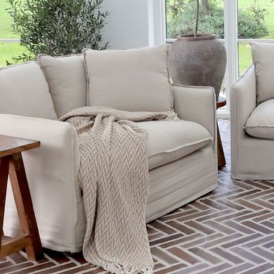 Malo Sessel aus Leinen mit 3 Kissen H75/L110/B95 cm | leinen