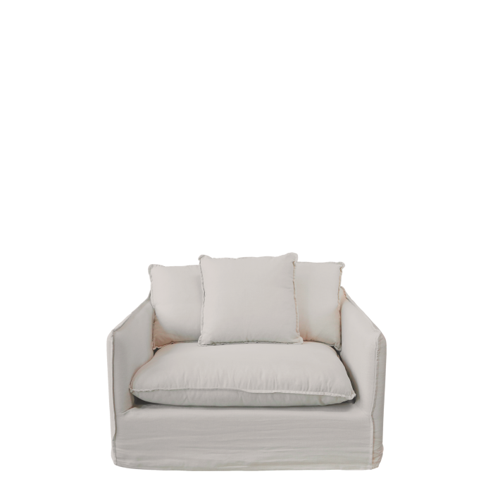 Malo Sessel aus Leinen mit 3 Kissen H75/L110/B95 cm | leinen Malo Sessel aus Leinen mit 3 Kissen H75/L110/B95 cm | leinen