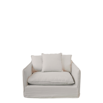 Malo Sessel aus Leinen mit 3 Kissen H75/L110/B95 cm | leinen